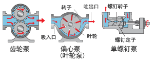 齿轮泵  偏心泵 (叶轮泵)  单螺钉泵
